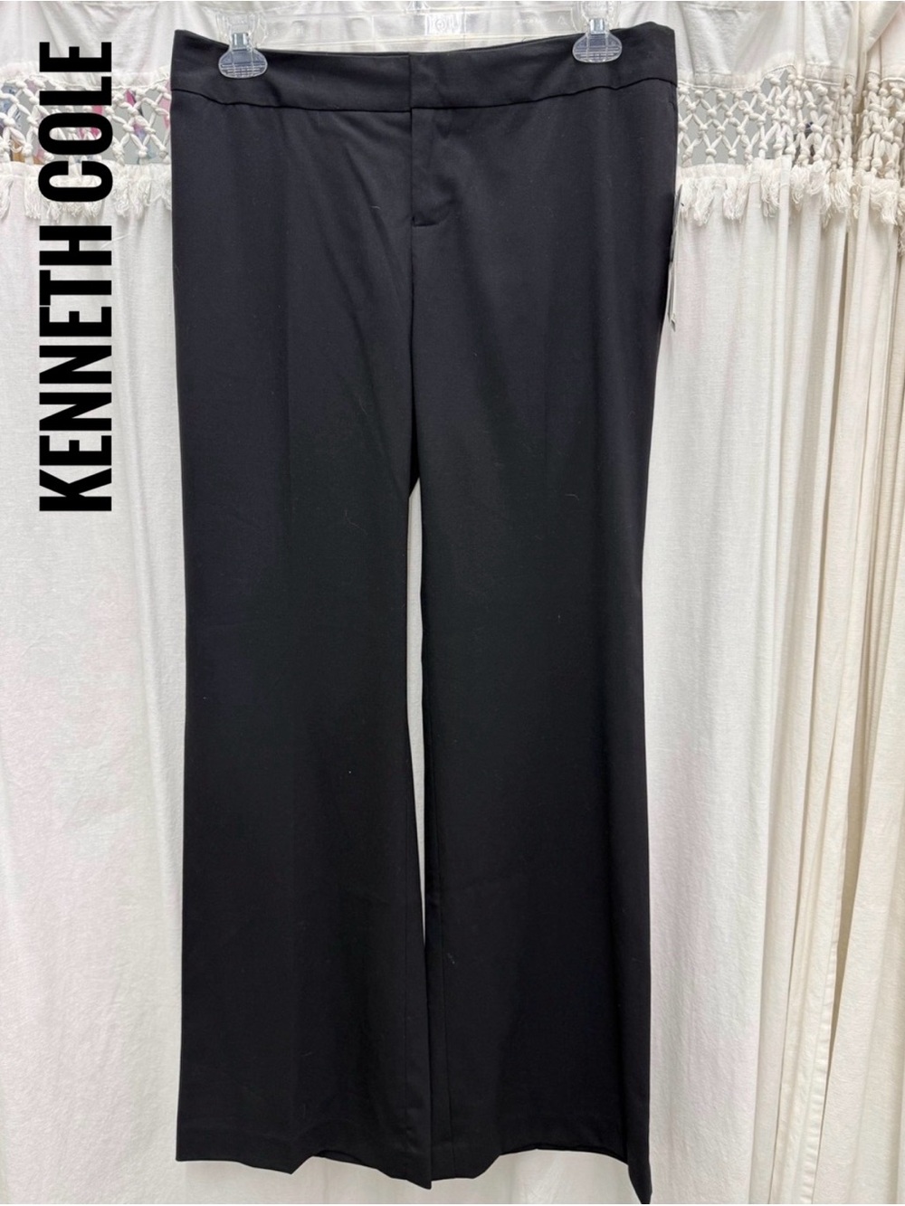 Kenneth Cole New York Hook Line & Sinker Black Dress Pants Trouser NWT Size 10